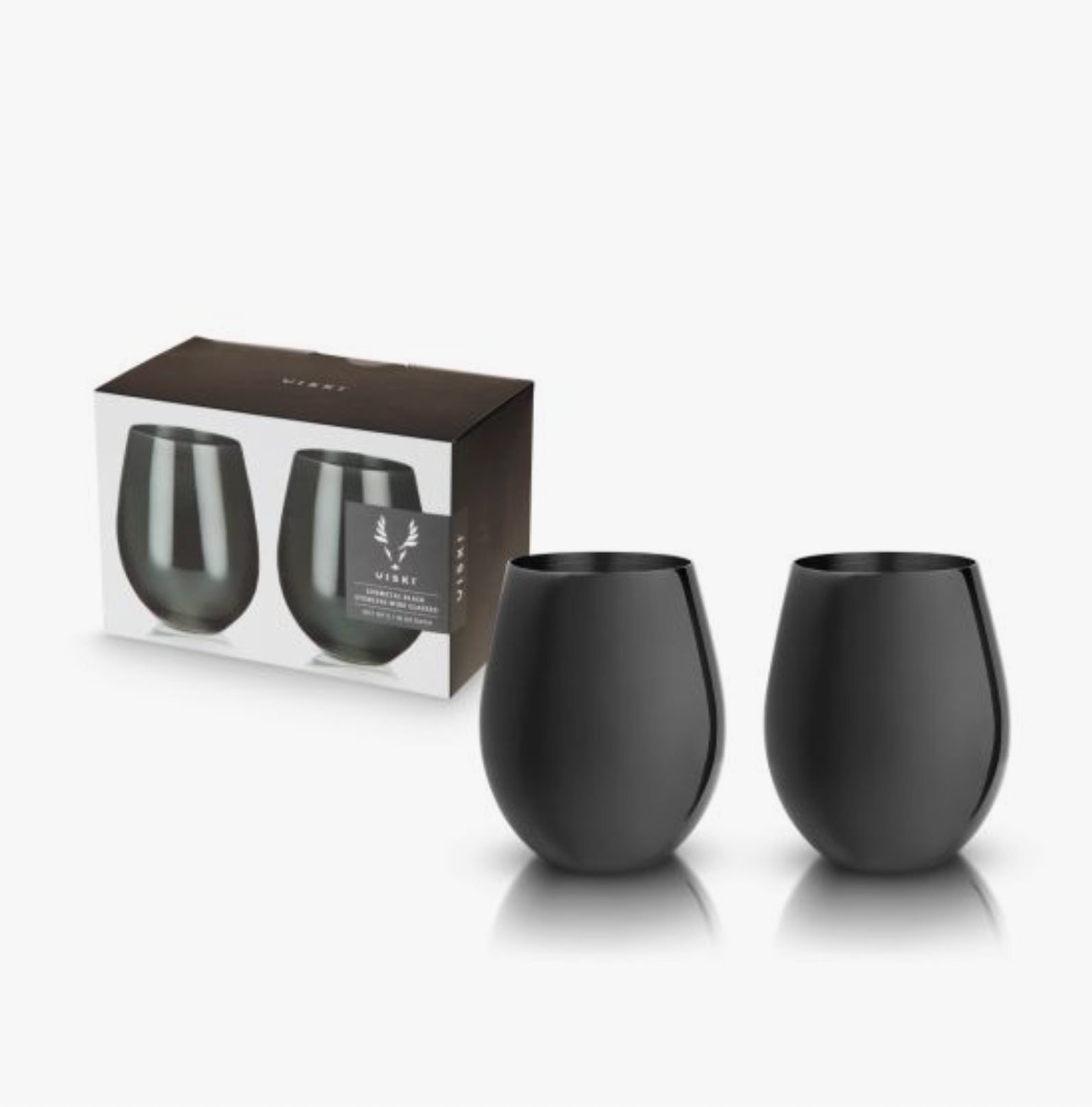 Gunmetal Black Stemless Wine Glasses Rail & Anchor